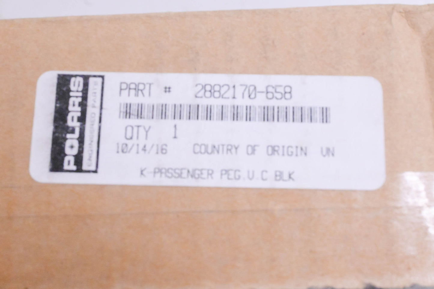 New OEM Polaris 2882170-658, 2880244-658 Black Rear Passenger Foot Peg Kit NOS