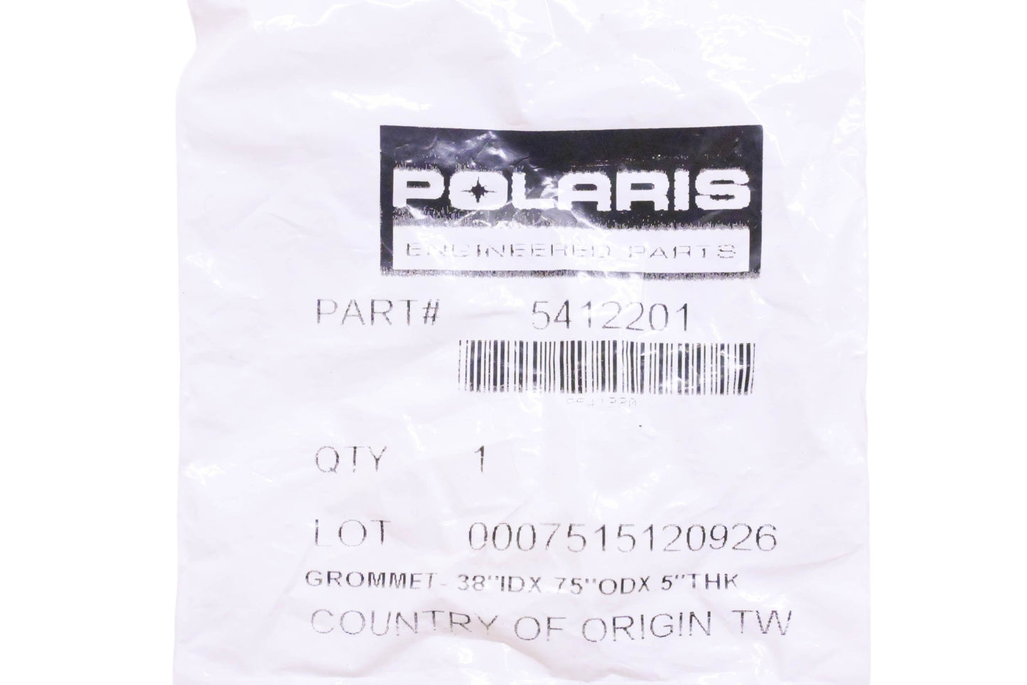 New OEM Polaris 5412201 Grommet-.38"IDX.75"ODX.5"THK NOS