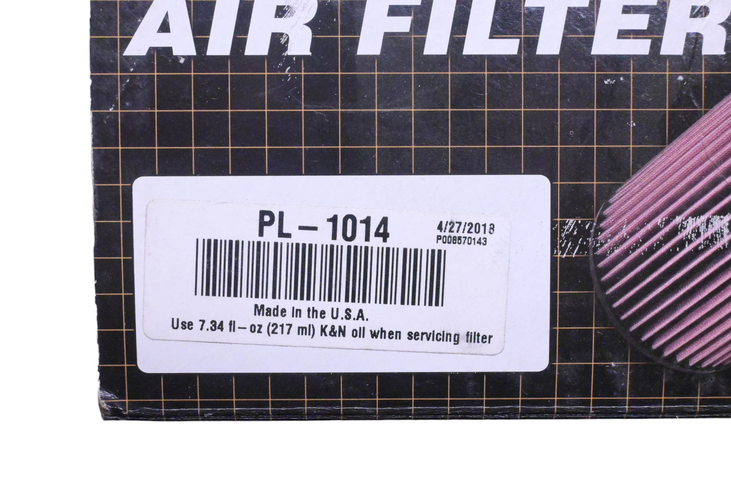 K&N PL-1014 High Flow Air Filter NOS