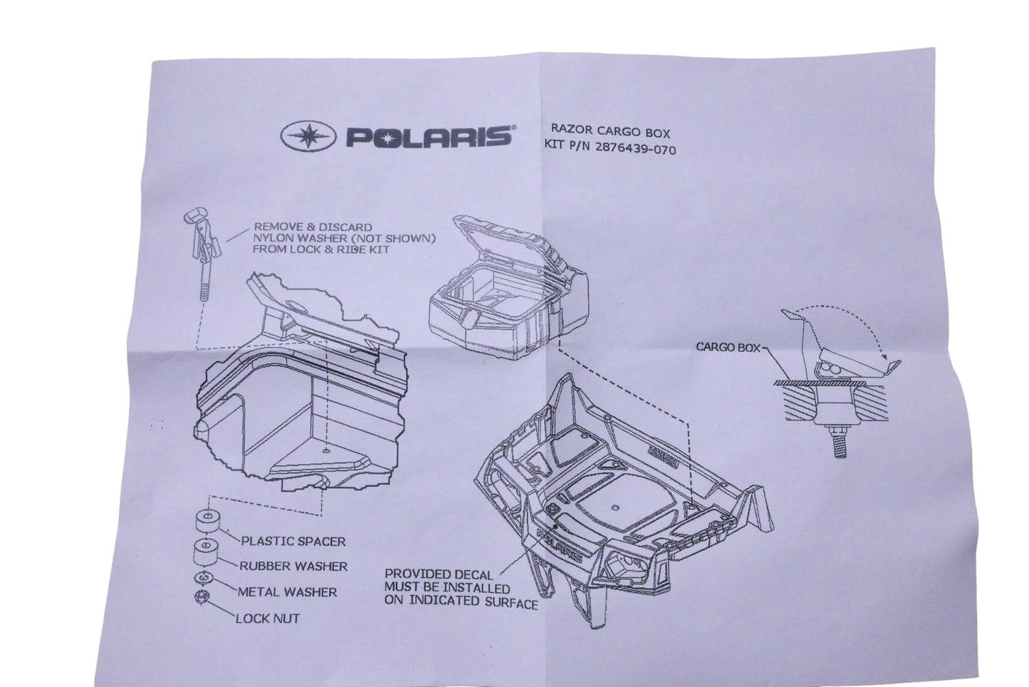 OEM Polaris 2876439-070 Lock & Ride Rear Cargo Storage Box