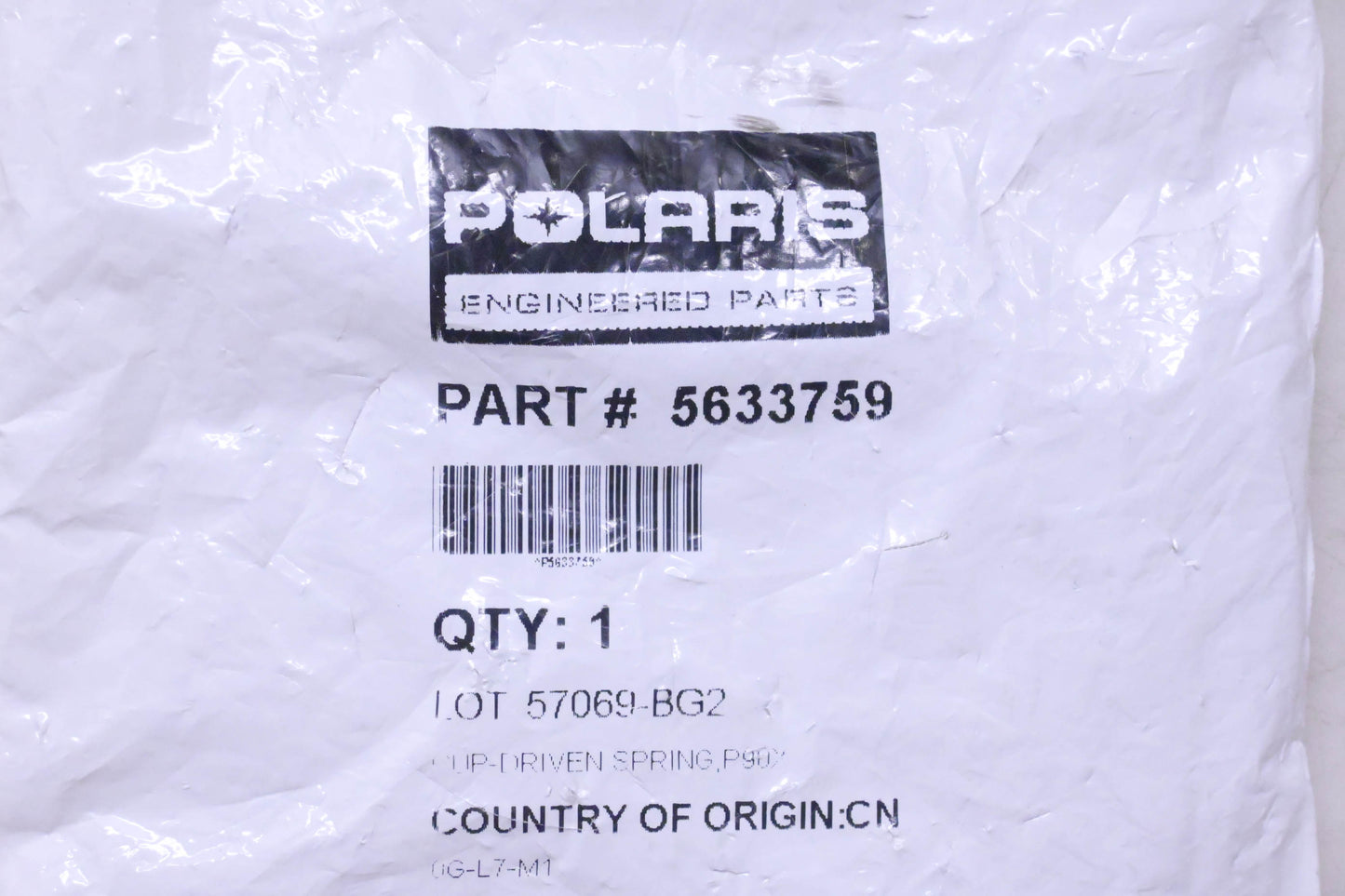 New OEM Polaris 5633759 Spring Driven Cup NOS