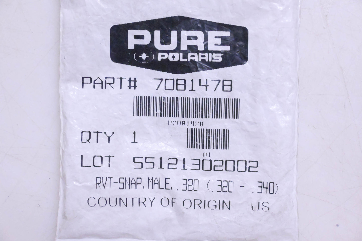 New OEM Polaris 7081478 Male Snap Rivet NOS