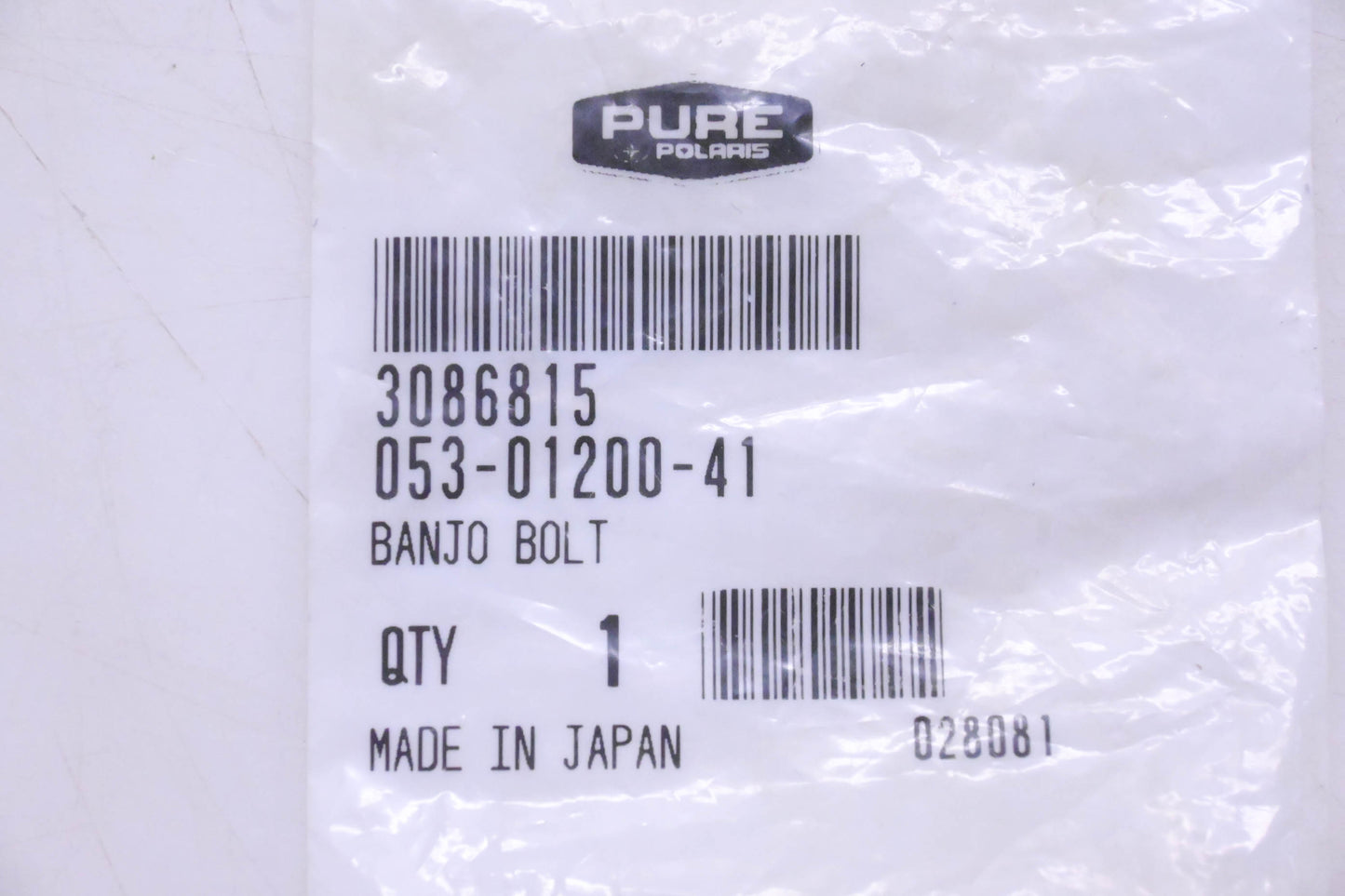 New OEM Polaris 3086815, 053-01200-41 Banjo Bolt NOS