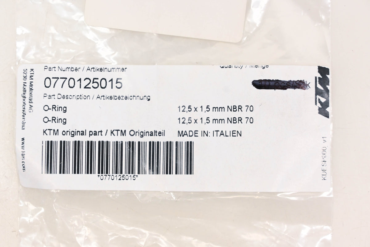 New OEM KTM 0770125015 O-Rings Qty 2 NOS