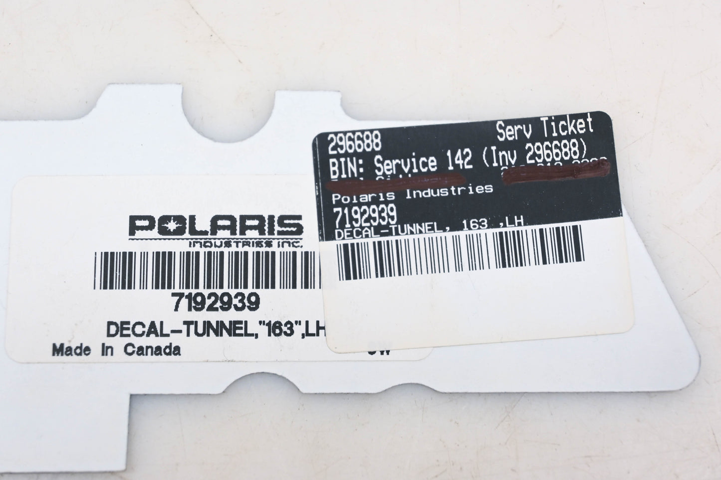 New OEM Polaris 7192939 Left Tunnel 163 Decal NOS