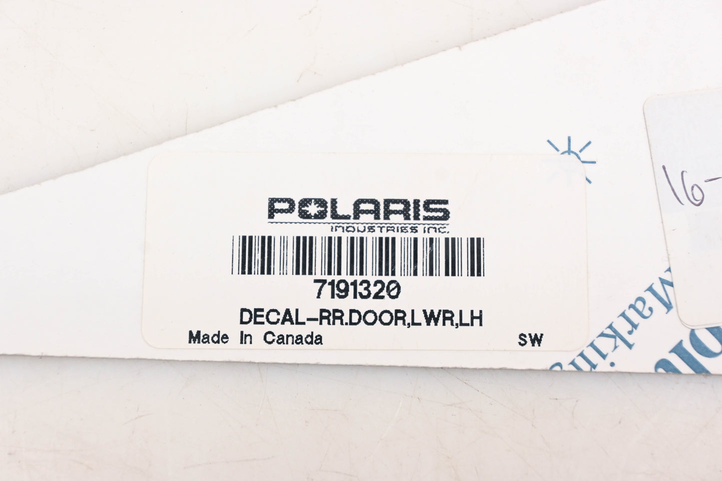 New OEM Polaris 7191320 Lefthand Rear Door Lower Decal NOS