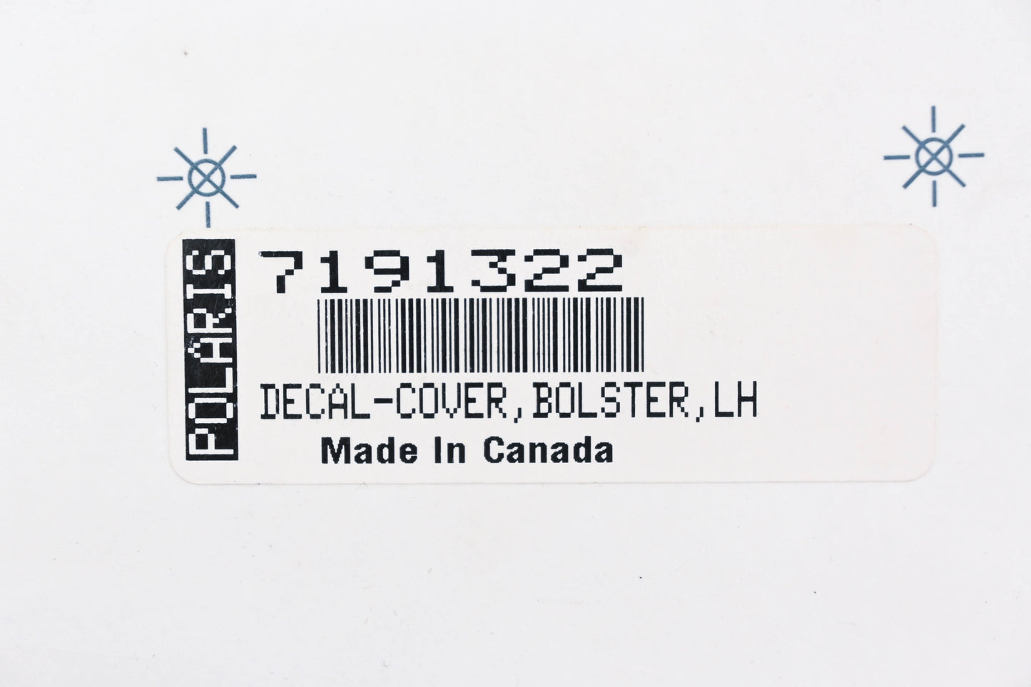 New OEM Polaris 7191322 Lefthand Bolster Cover Decal NOS