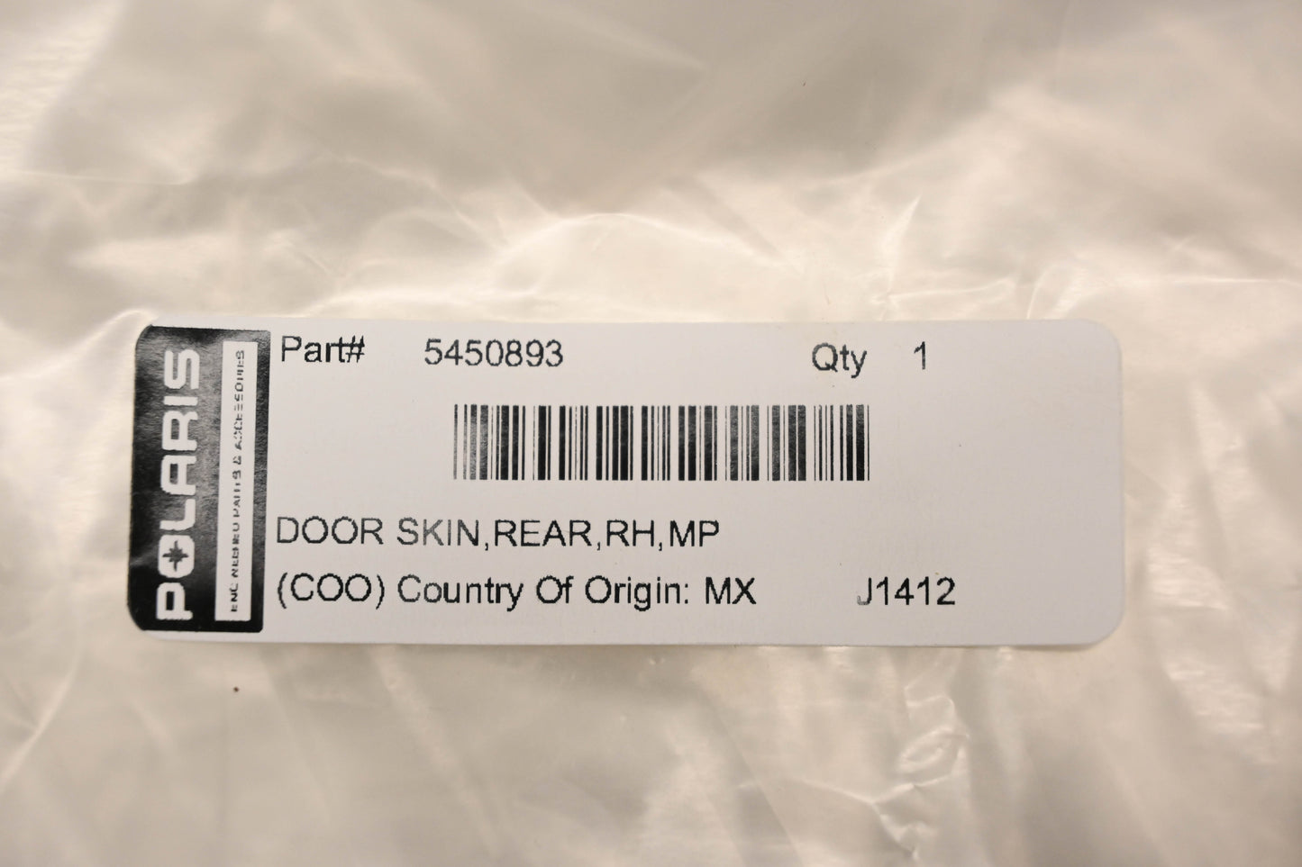 New OEM Polaris 5450893 Black Rear Right Door Skin Panel NOS