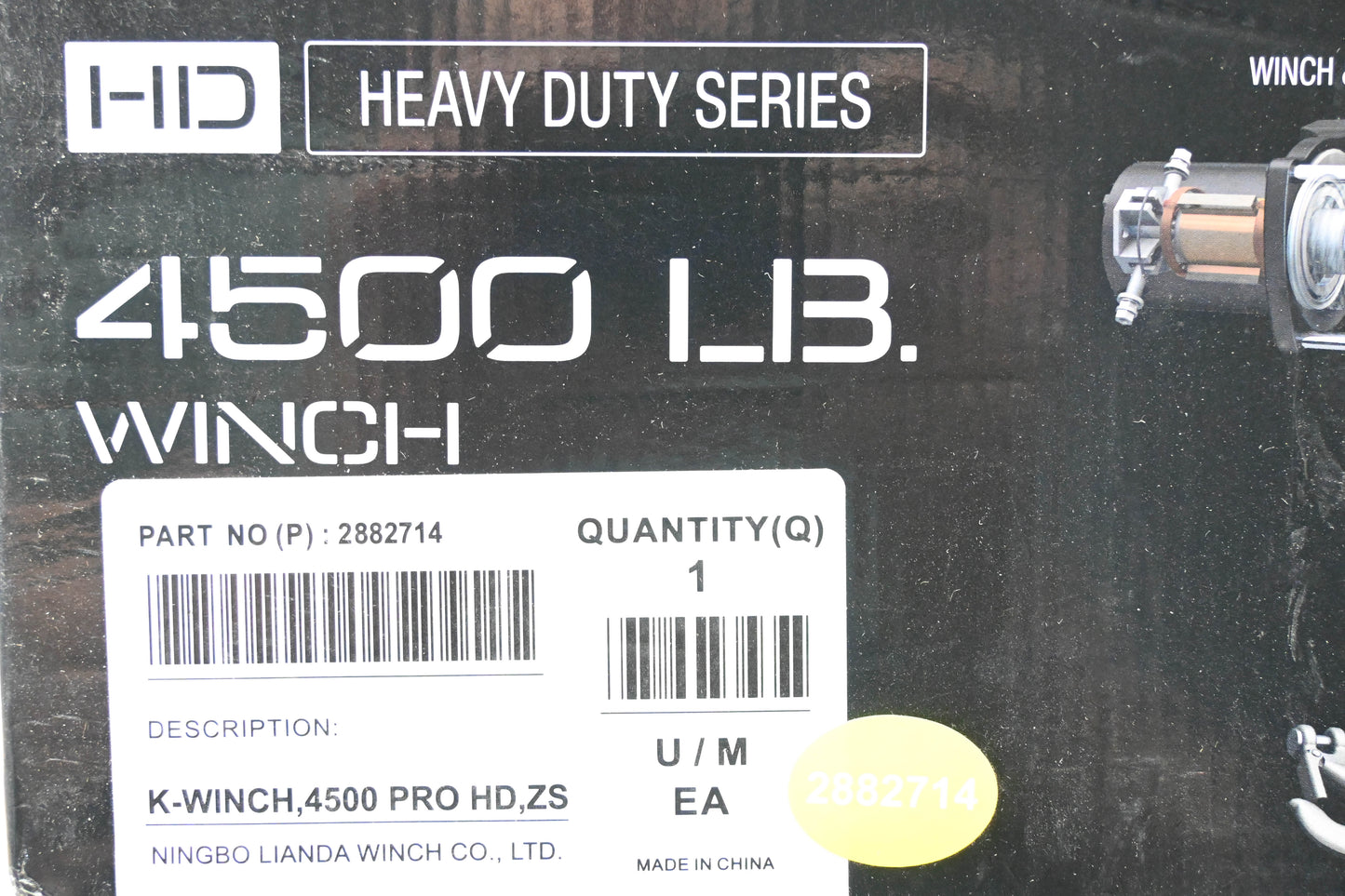 New OEM Polaris 2882714 Heavy Duty 4500lb Winch Kit NOS