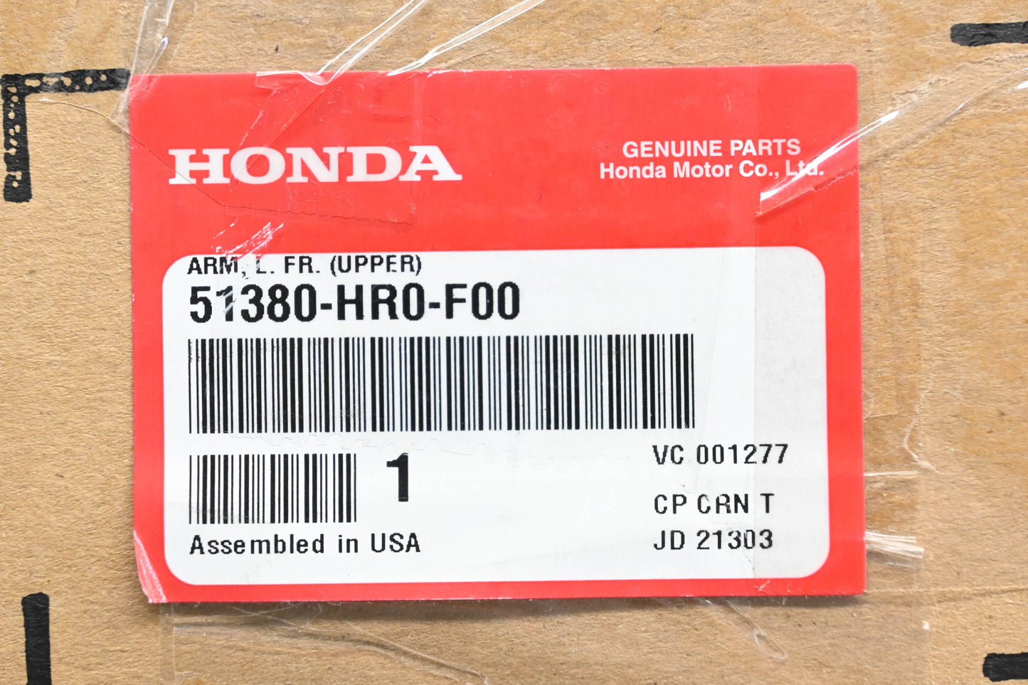 New OEM Honda 51380-HR0-F00 Front Left Upper A-Arm NOS