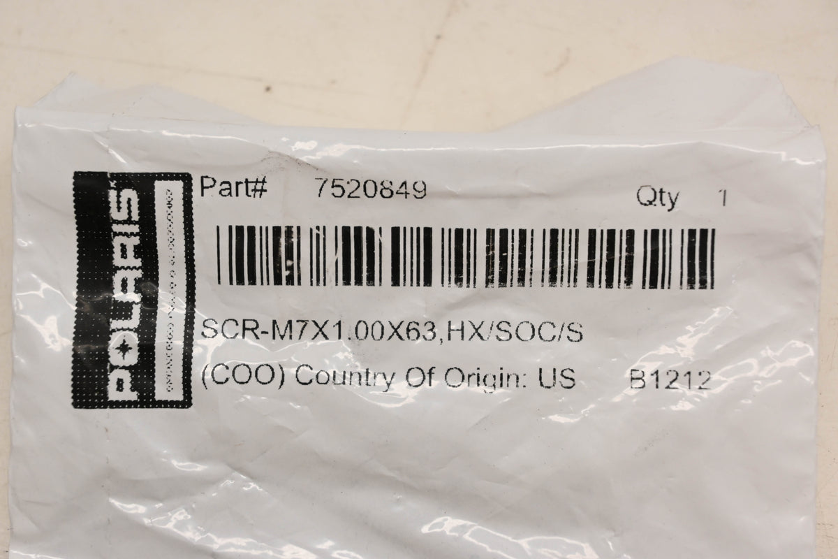 New OEM Polaris 7520849 Hex Socket M7x1.0x63 Screw NOS