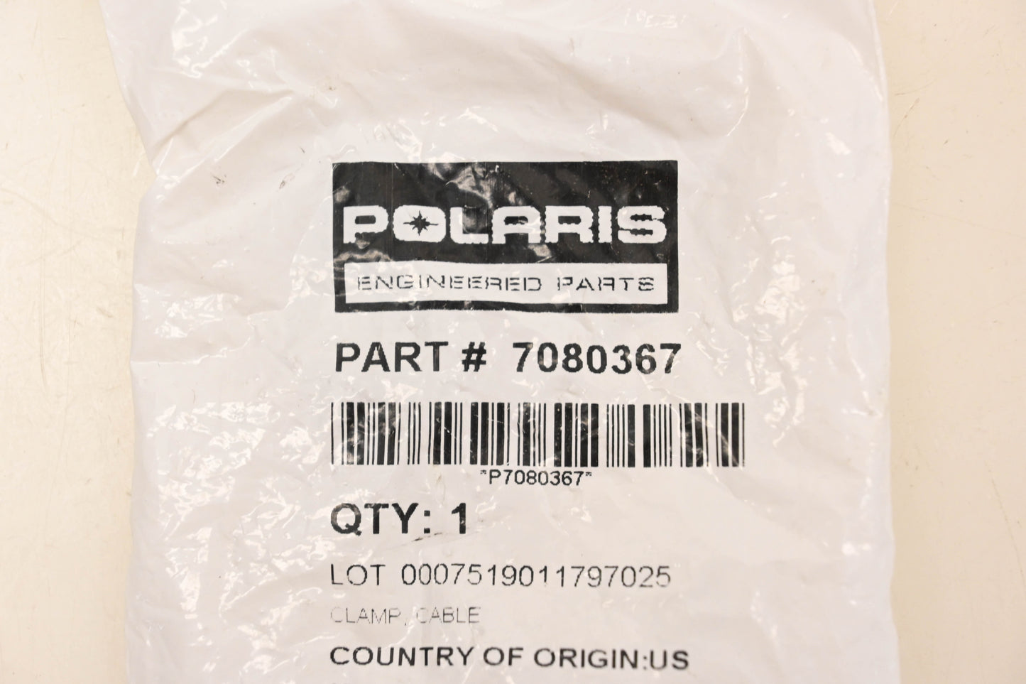 New OEM Polaris 7080367 Cable Clamp NOS