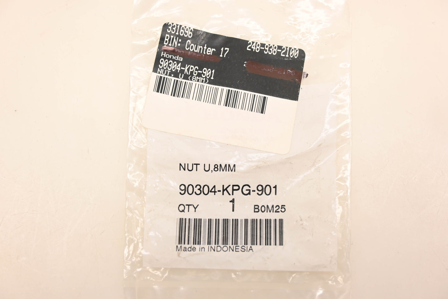 New OEM Honda 90304-KPG-901 U-Nut 8mm NOS