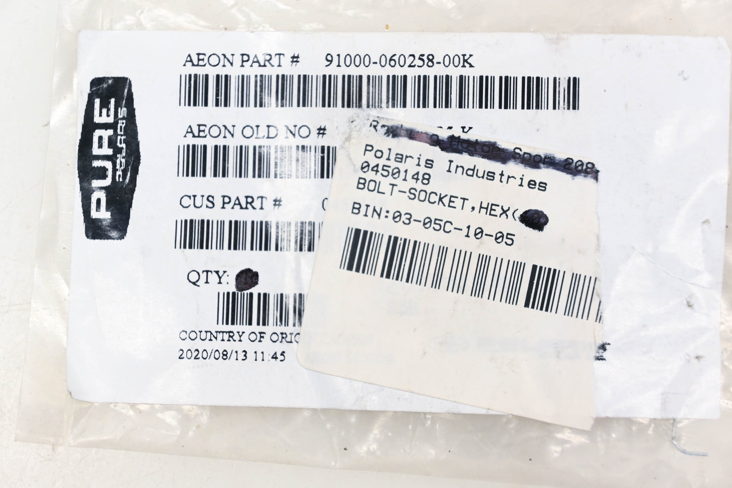 New OEM Polaris 0450148 Hex Socket Bolt NOS