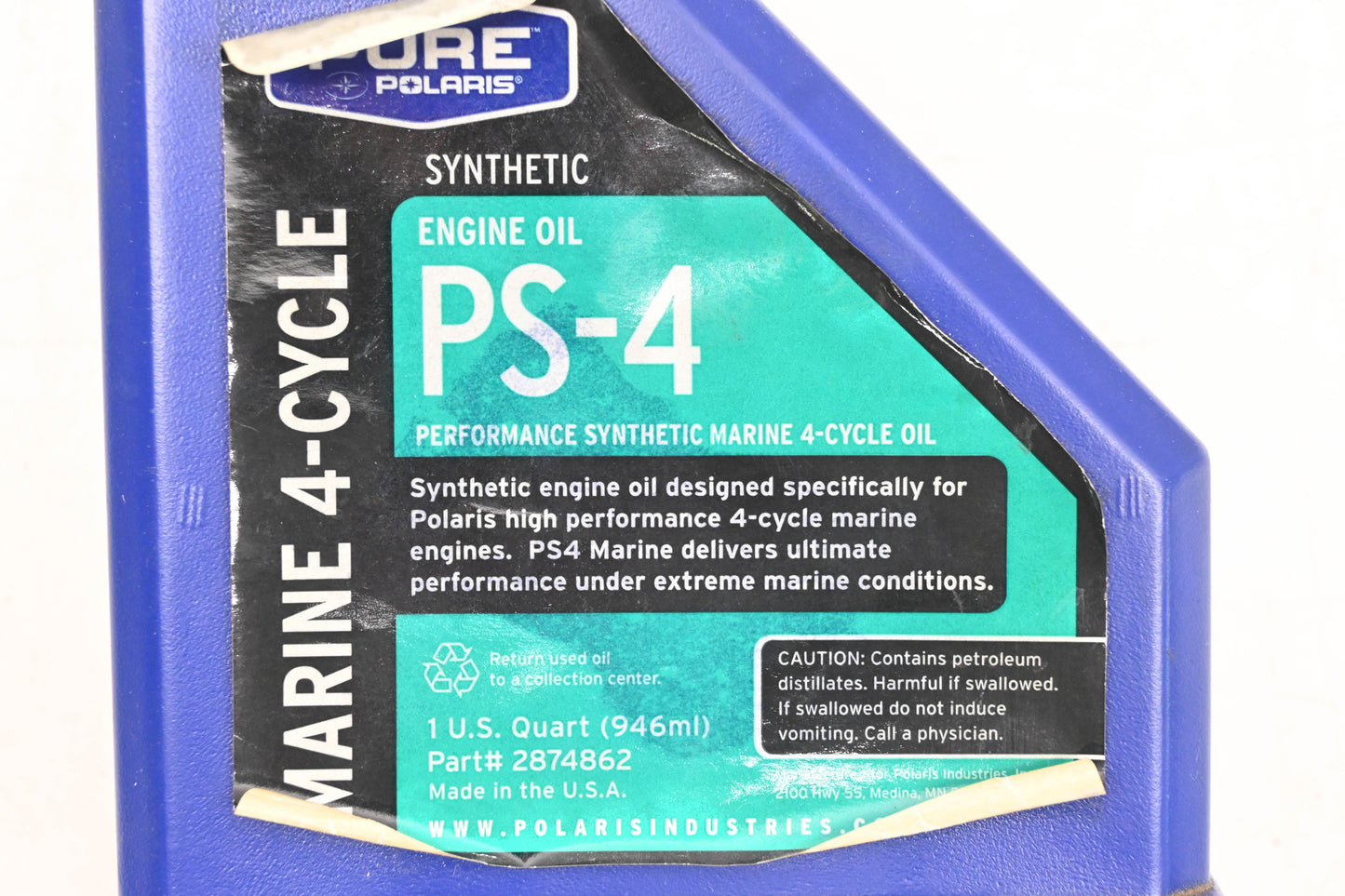 New OEM Polaris 2874862 PS-4 Synthetic Marine 4-Cycle Oil 1Qt NOS