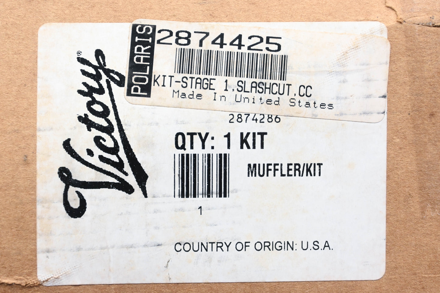 New OEM Polaris 2874425 Victory Competition Stage-1 Slashcut Muffler Kit NOS