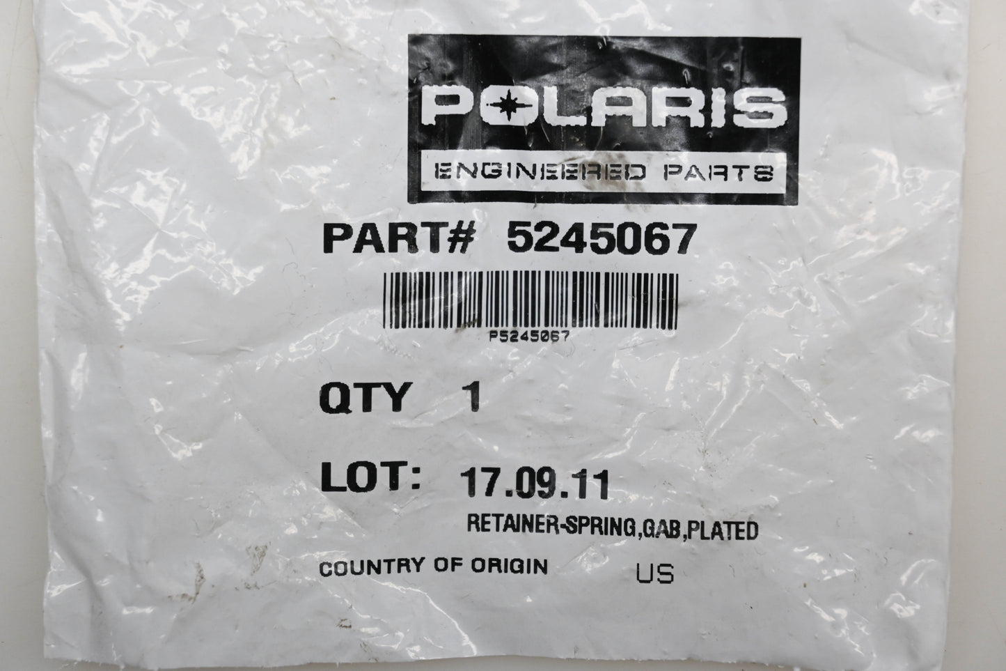 New OEM Polaris 5245067 Spring Retainer NOS