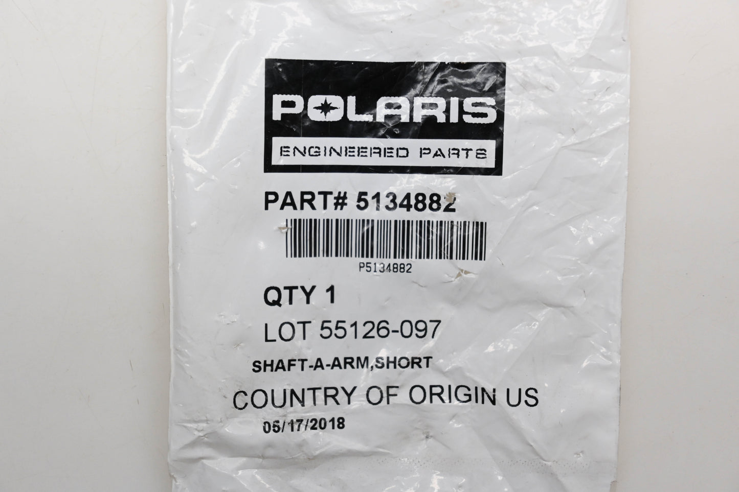 New OEM Polaris 5134882 A-Arm Shaft Short NOS