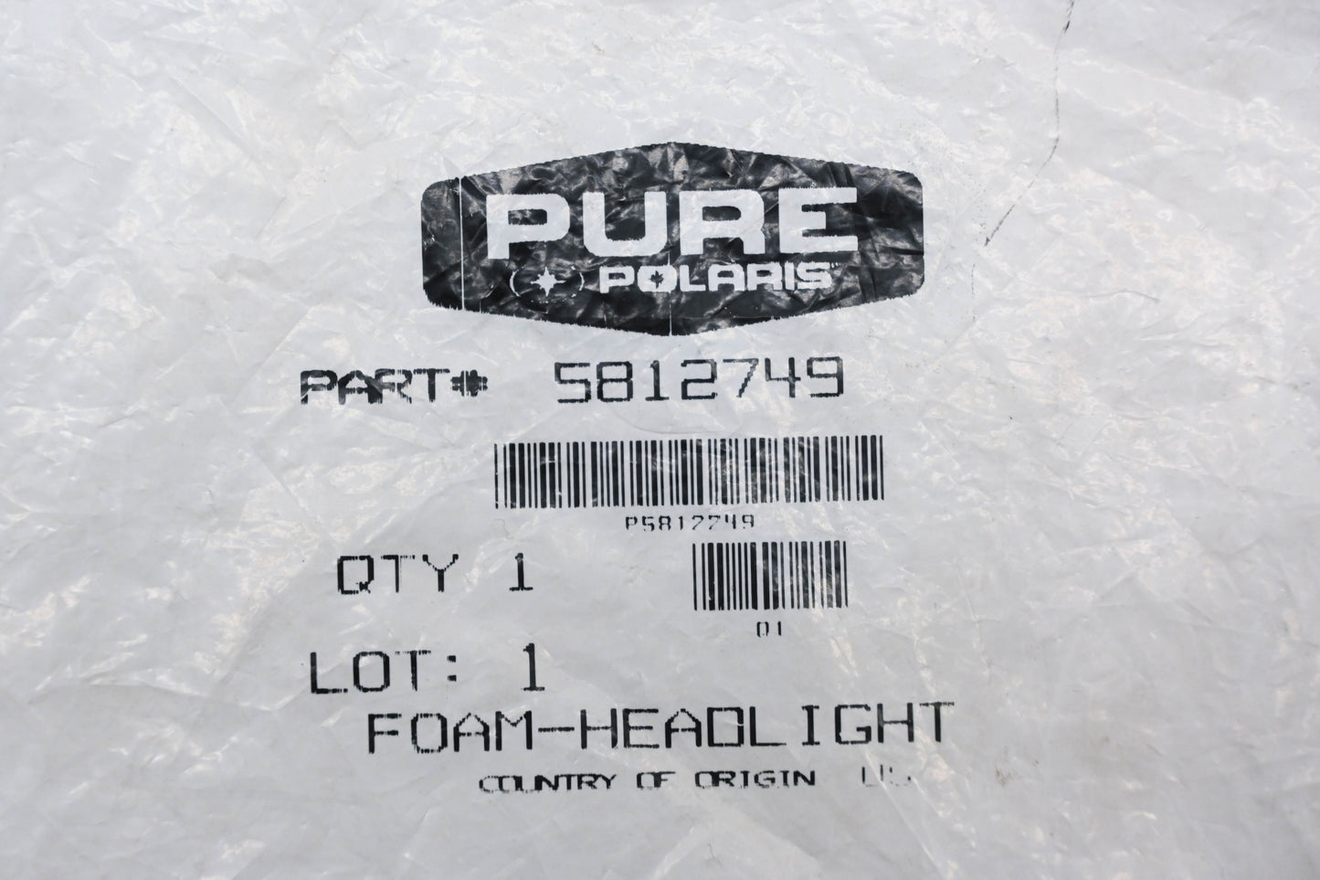 New OEM Polaris 5812749 Headlight Foam Seal Strip NOS
