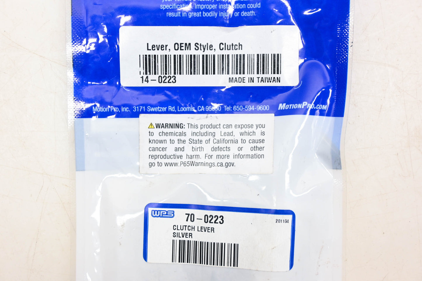 Motion Pro 14-0223, 70-0223 Silver Clutch Lever NOS