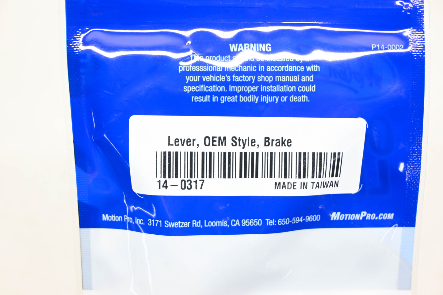 Motion Pro 14-0317, 70-0317 Silver Brake Lever NOS