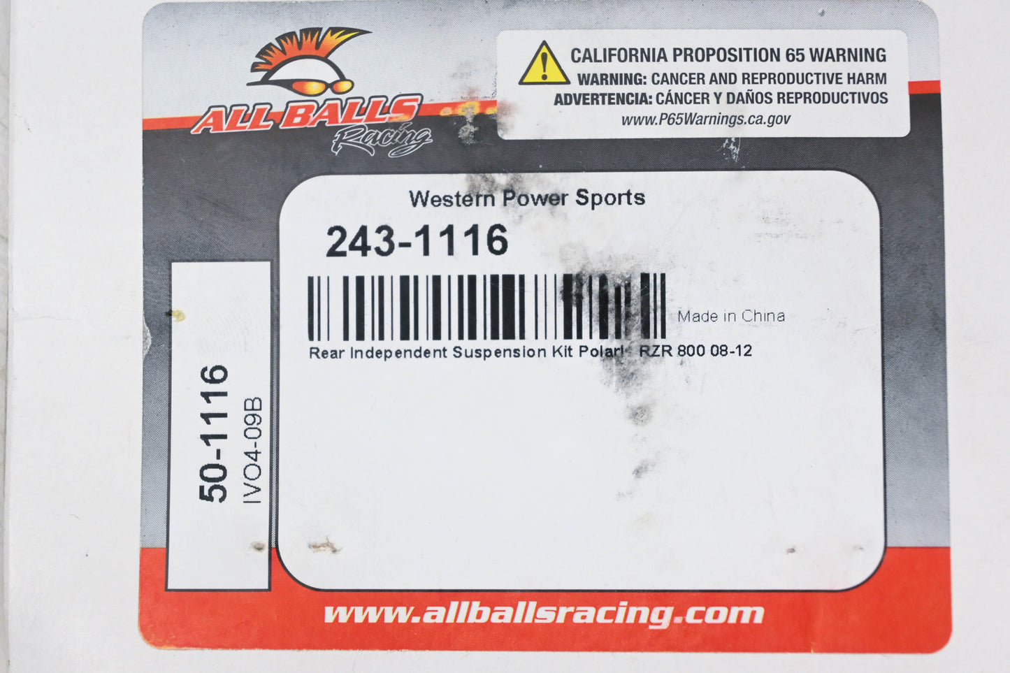 All Balls 243-1116, 50-1116 Polaris RZR 800 Rear Independent Suspension Kit NOS