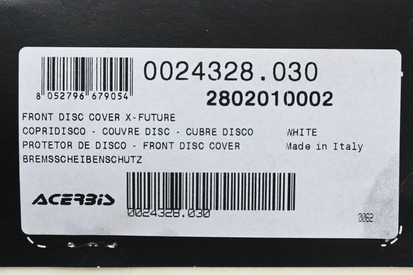 Acerbis 2802010002, 28020-10002, 0024328.030 White X-Future Front Disc Cover NOS