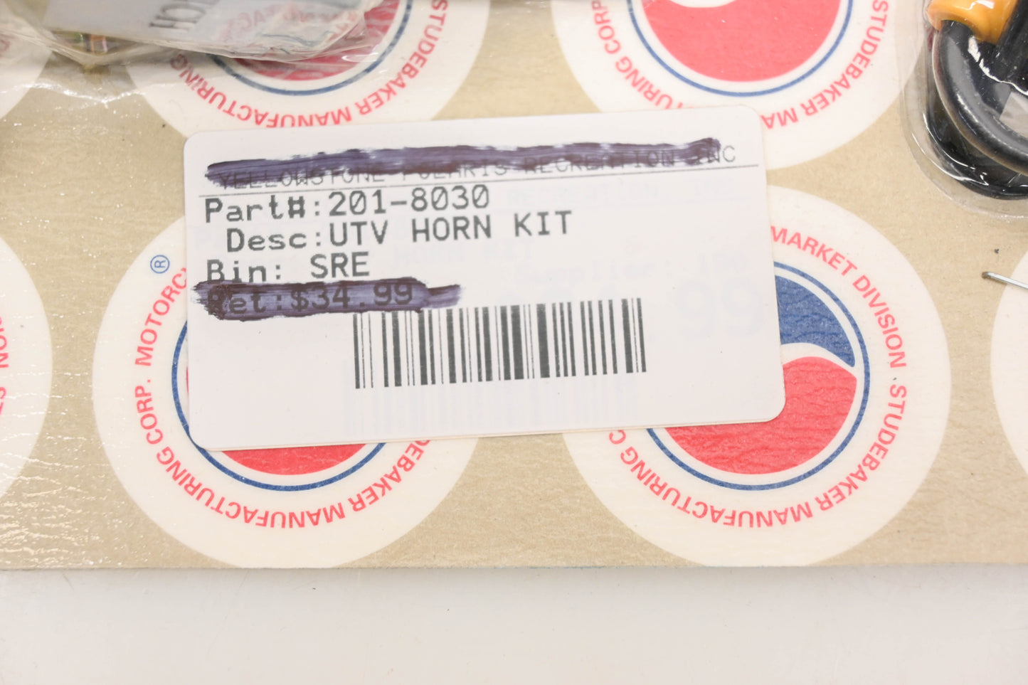 Studebaker Manufacturing 201-8030 UTV Side By Side Horn Kit NOS