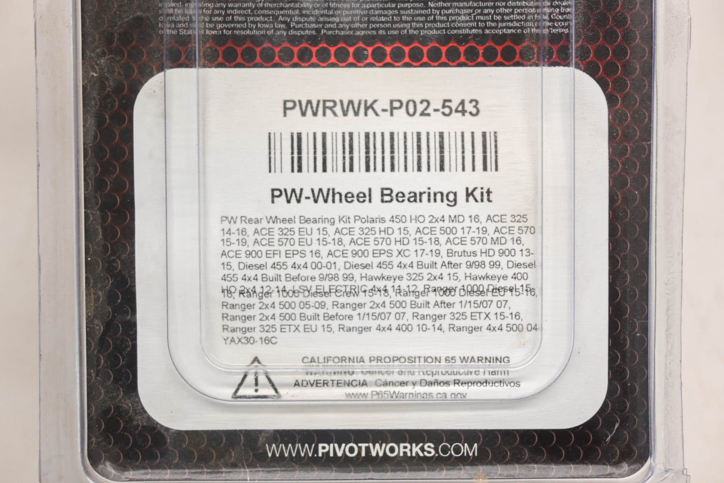 Pivot Works PWRWK-P02-543 Rear Wheel Bearing Kit NOS
