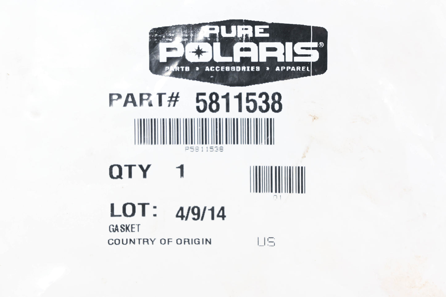 New OEM Polaris 5811538 Cylinder Base Gasket NOS