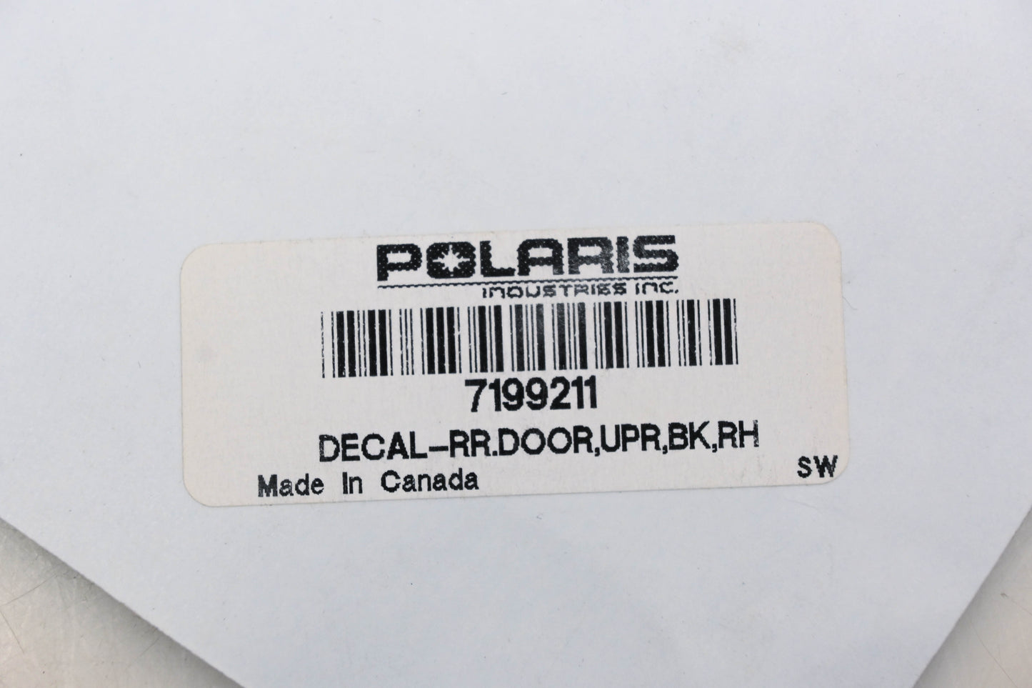 New OEM Polaris 7199211 Rear Right Upper Door Decal NOS