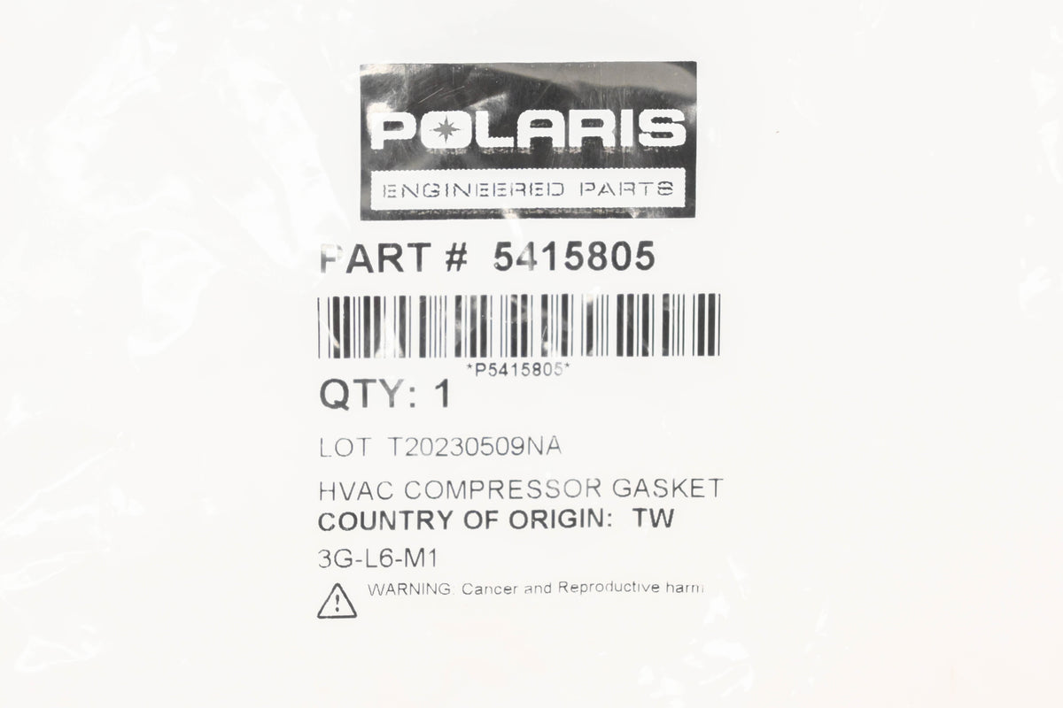 New OEM Polaris 5415805 HVAC Compressor Gasket NOS