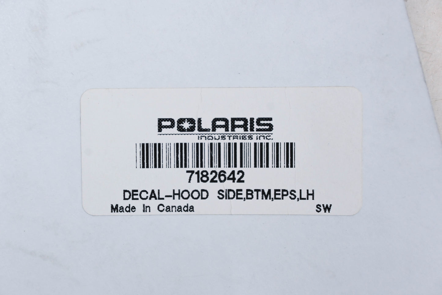 New OEM Polaris 7182642 EPS Electronic Power Steering Lefthand Bottom Hood Side Decal NOS