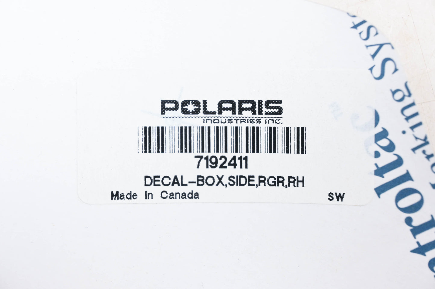 New OEM Polaris 7192411 Ranger Righthand Box Side Decal NOS