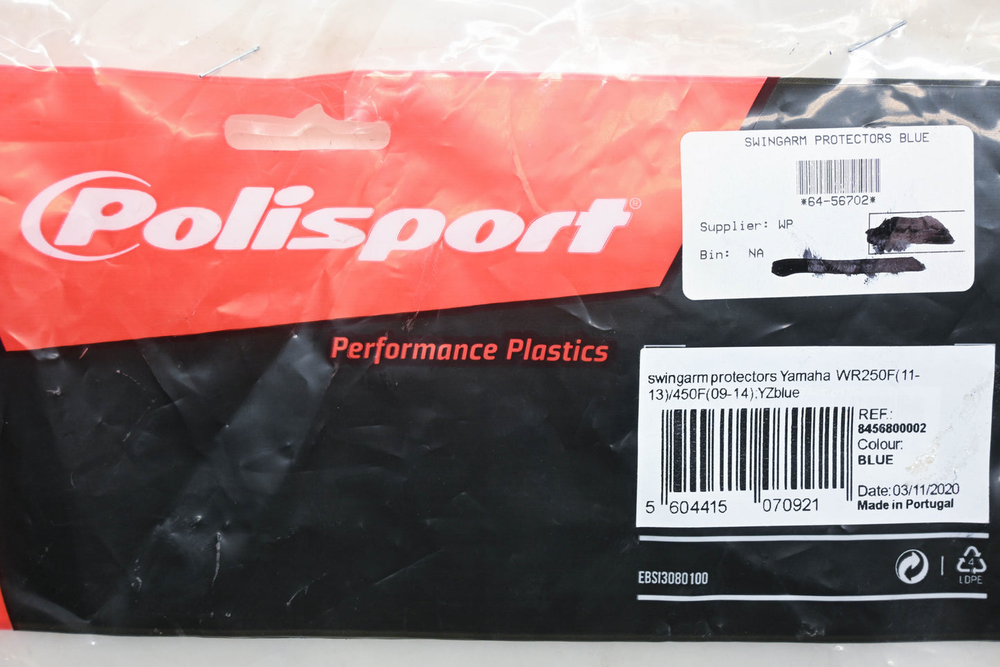 Polisport 8456800002, 64-56702 Blue Swingarm Protector Kit NOS