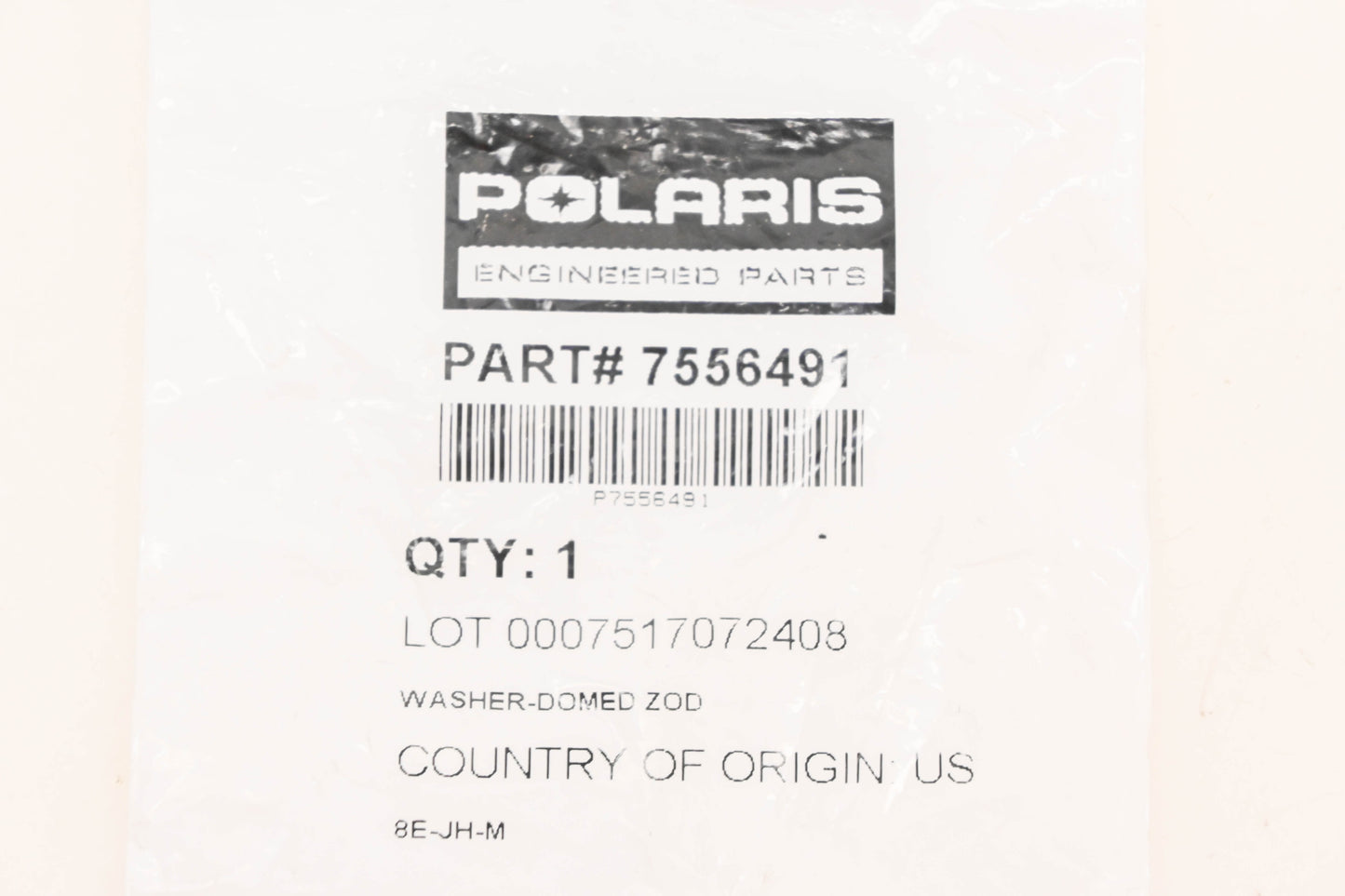 New OEM Polaris 7556491 Domed ZOD Washer NOS