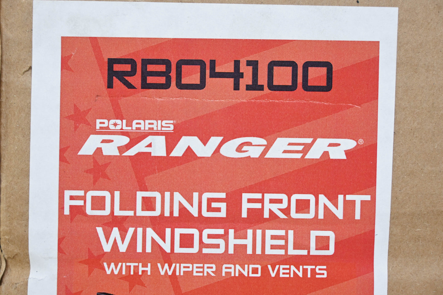 Razorback Offroad RBO4100 Polaris Ranger Folding Front Windshield Kit NOS