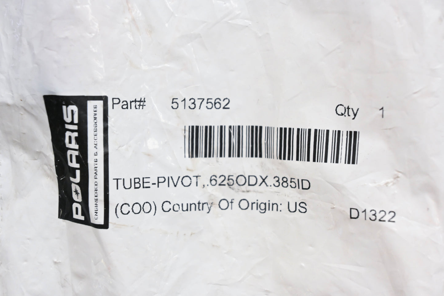 New OEM Polaris 5137562 Pivot Tube NOS