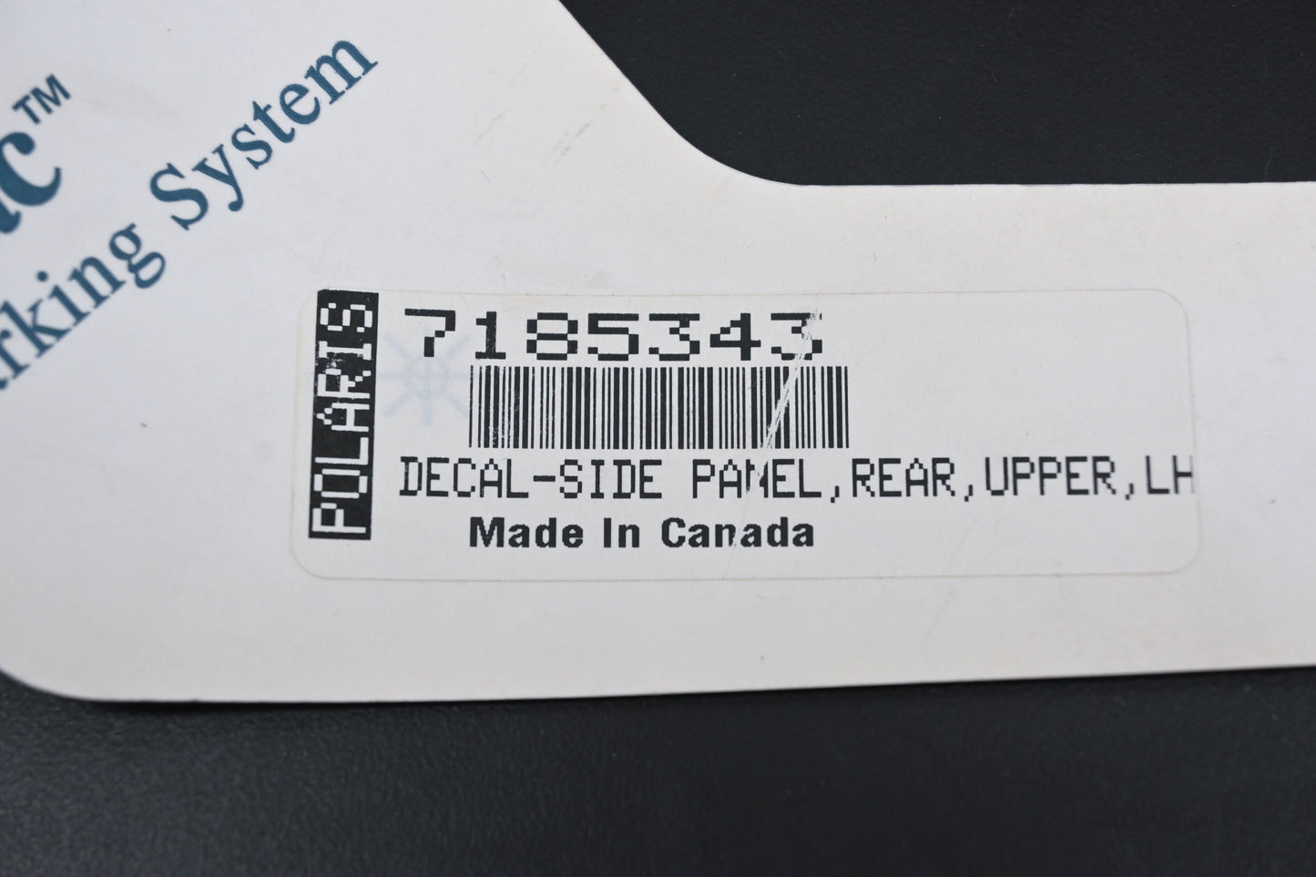 New OEM Polaris 7185343 Rear Upper Left Side Panel Decal NOS