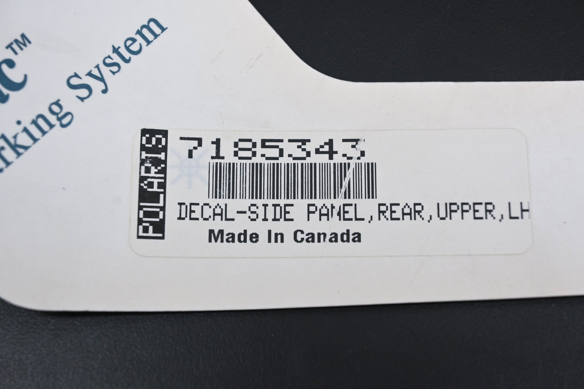 New OEM Polaris 7185343 Rear Upper Left Side Panel Decal NOS