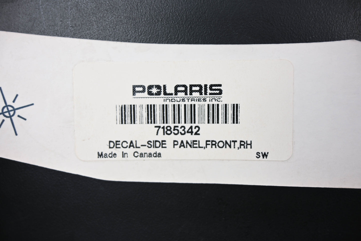 New OEM Polaris 7185342 Front Right Side Panel Decal NOS