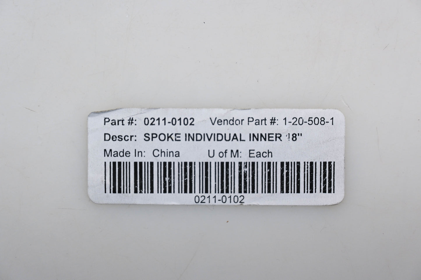 Aftermarket 0211-0102, 1-20-508-1 18" Inner Spokes Qty 4 NOS