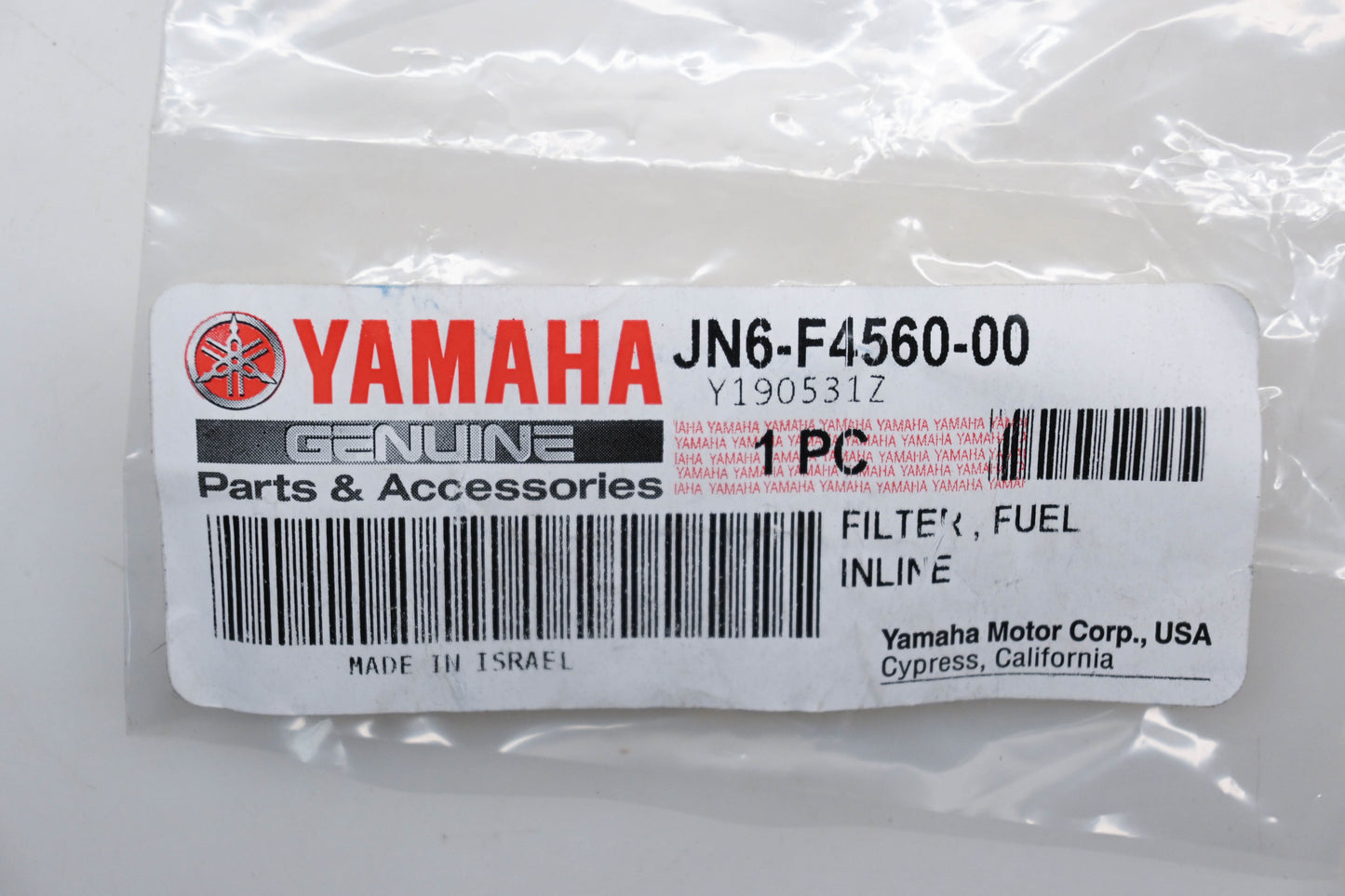 New OEM Yamaha JN6-F4560-00-00 Inline Fuel Filter NOS