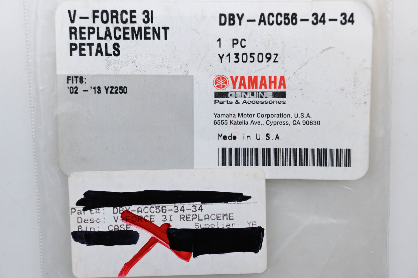 New OEM Yamaha DBY-ACC56-34-34 02-18 YZ250 V-Force 3I Reed Valve Pedal Replacement Kit NOS