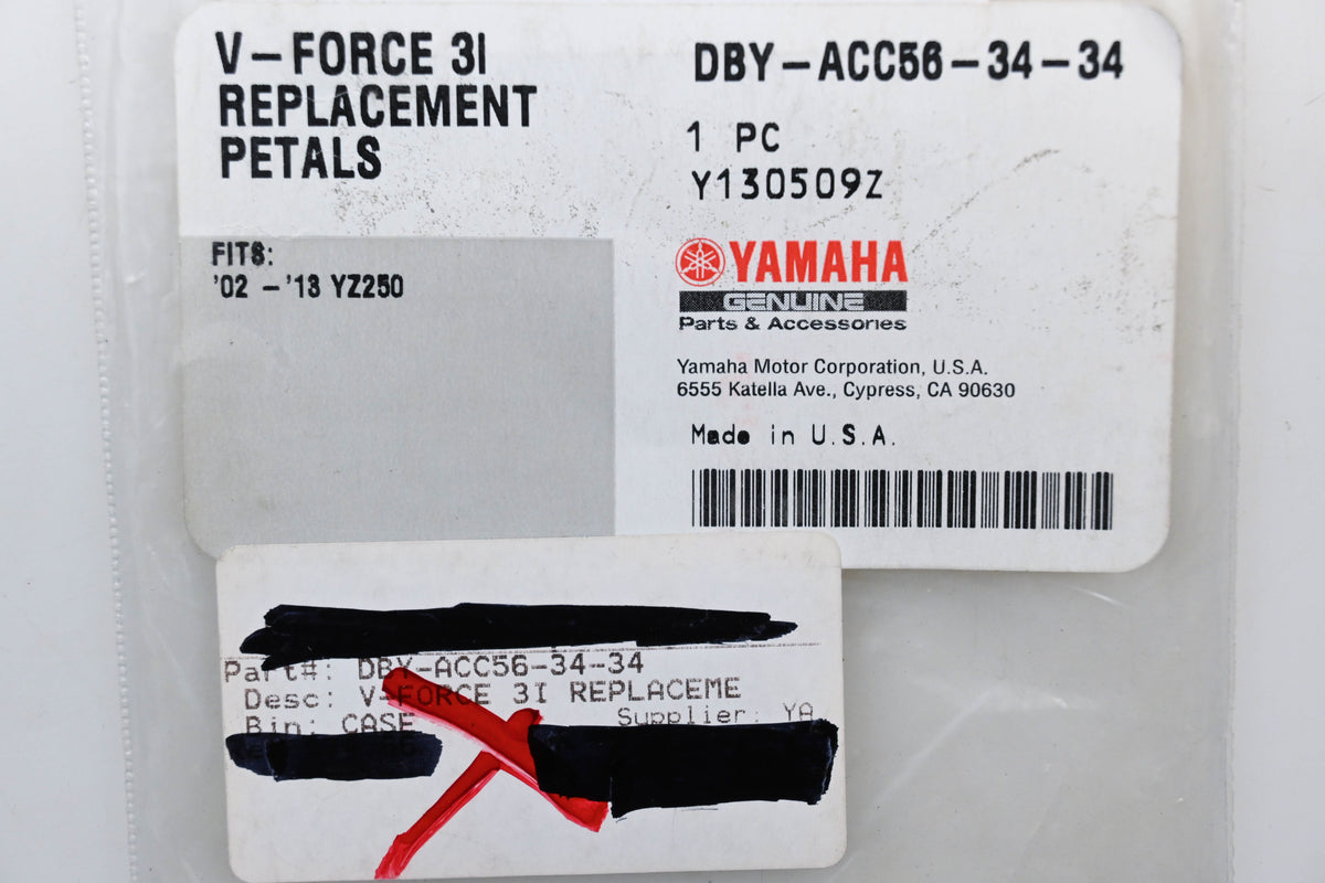 New OEM Yamaha DBY-ACC56-34-34 02-18 YZ250 V-Force 3I Reed Valve Pedal Replacement Kit NOS