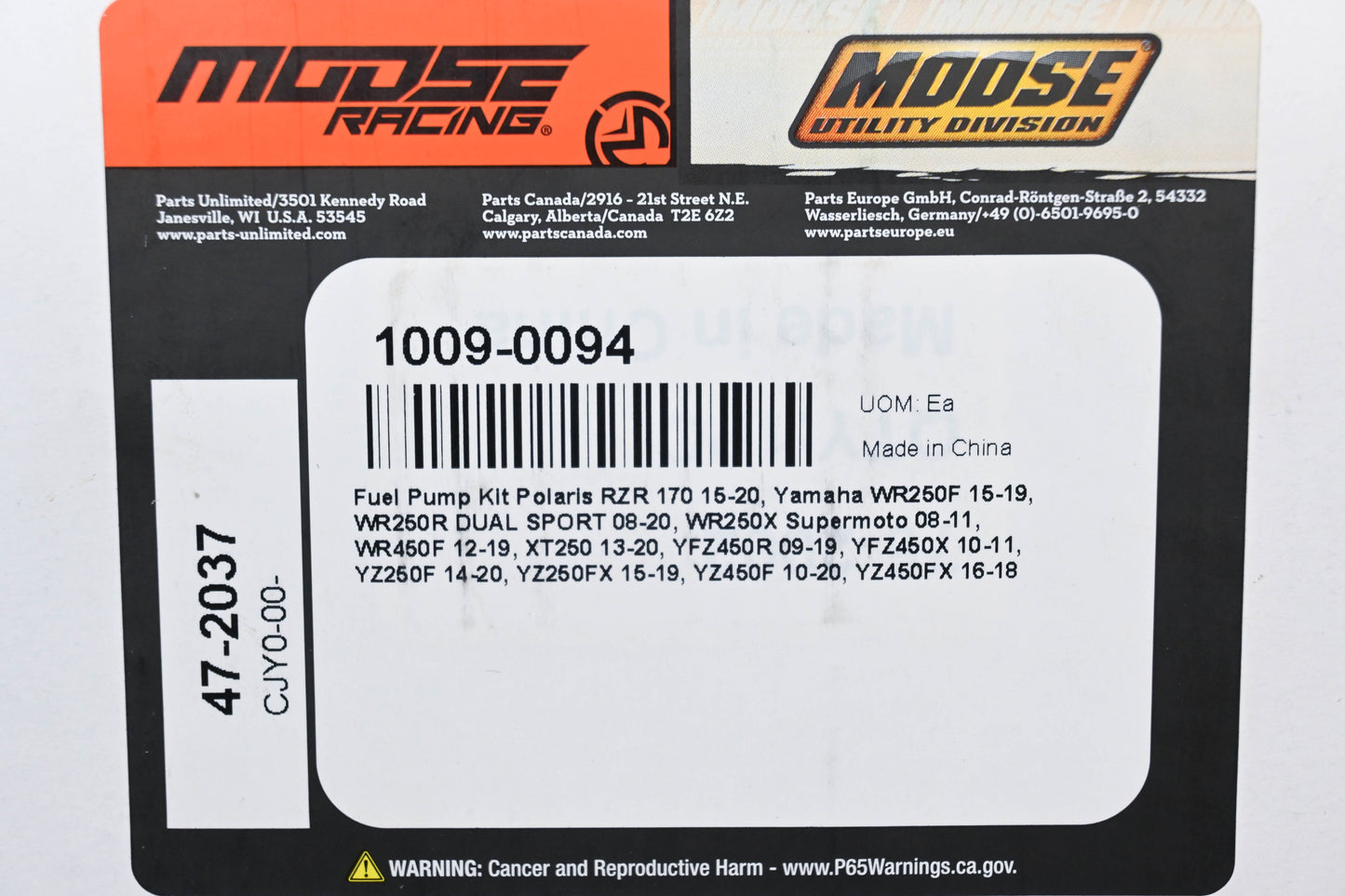 Moose Racing 1009-0094, 47-2037 Polaris Yamaha Fuel Pump Kit NOS