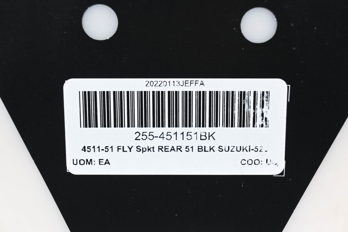 Fly Racing 255-451151BK, 4511-51 Suzuki 51T Rear Aluminum Sprocket NOS