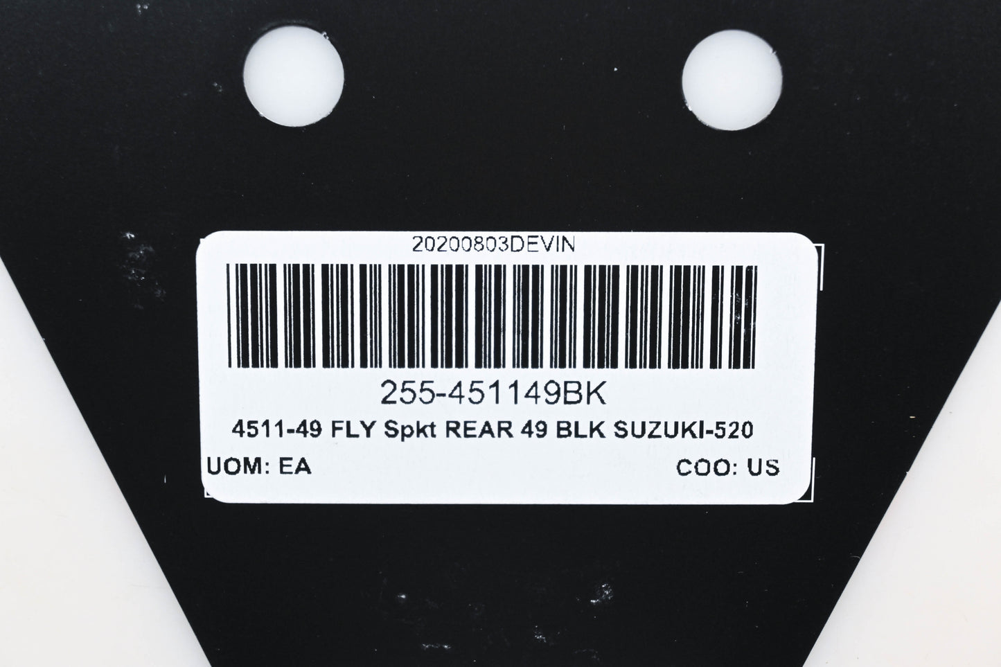 Fly Racing 255-451149BK, 4511-49 Suzuki 49T Rear Aluminum Sprocket NOS