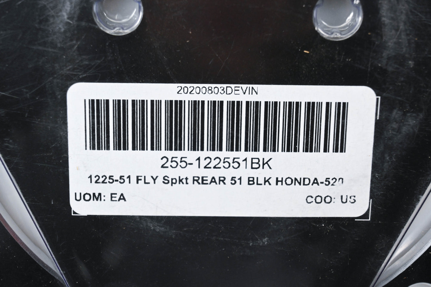 Fly Racing 255-122551BK, 1225-51 Honda 51T Rear Aluminum Sprocket NOS