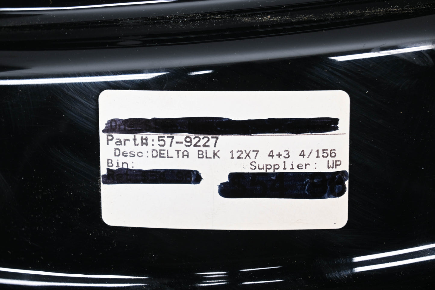 ITP 57-9227, 1225579014 Delta Black Steel Wheel 12x7 4+3 4/156 NOS